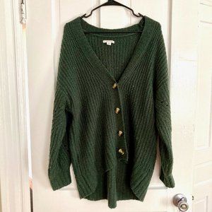 AE Green Oversized Button Up Cardigan